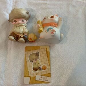 POP MART DIMOO The Missing Day Series Quacky Stroll & Lucky Cat Figure Lot